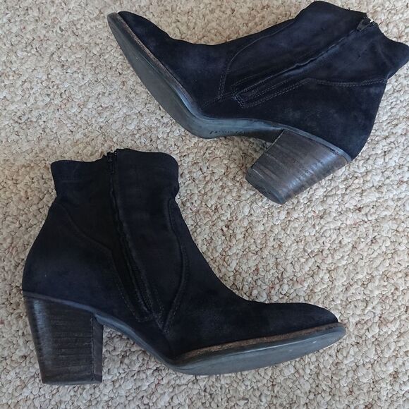 Paul Green Jax Black Suede Ankle Boots size 8.5 - Picture 2 of 12